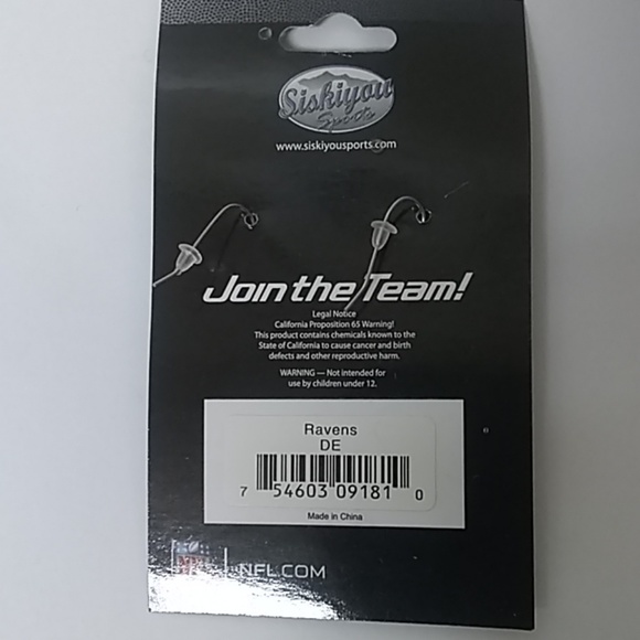 NFL Baltimore Ravens Earrings - Picture 3 of 3